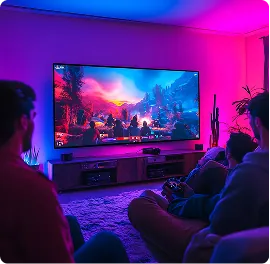 Home entertainment setup for 4K IPTV streaming in the UK