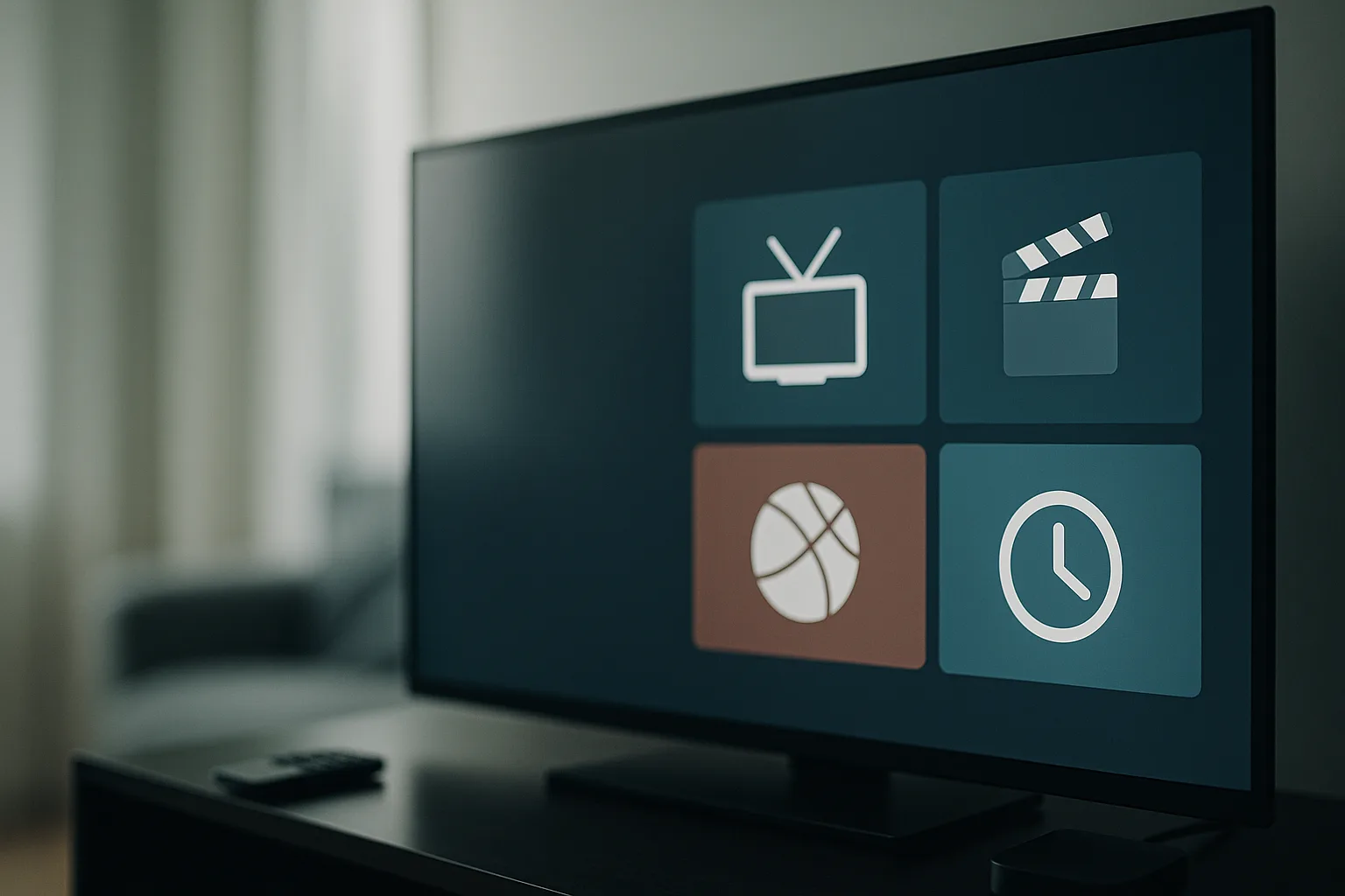 Smart TV displaying an IPTV app interface close-up