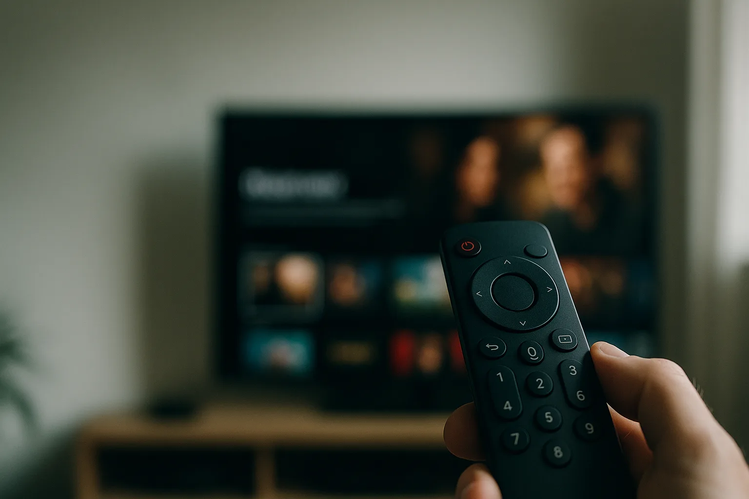 Remote control and TV with streaming menu